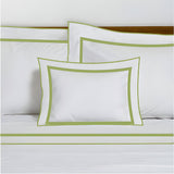 400TC Embroidery & Border Cotton Sateen Solid Duvet Cover Set