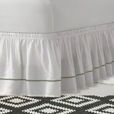 400TC Sateen Solid Cotton Single Embroidered Wrap Around Bed Skirt