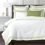 Smart Border 400TC Cotton Embroidery Sateen Solid Duvet Cover Set