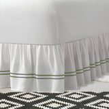 400TC Sateen Solid Cotton Double Embroidered Gathered Bed Skirt