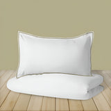 400TC Embroidery Cotton Sateen Solid Duvet Cover Set
