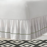 400TC Sateen Solid Cotton Single Embroidered Gathered Bed Skirt