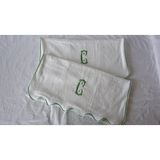Scalloped Embroidered Bath Towels (Set of 2)