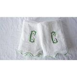 Scalloped Embroidered Bath Towels (Set of 2)