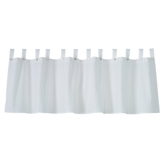 Salado White Cotton Kitchen Valance w/ Medallion