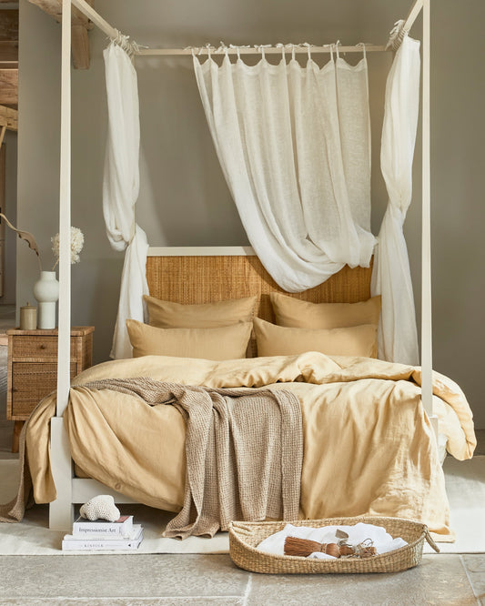 Sandy beige linen duvet cover set (3 pcs)