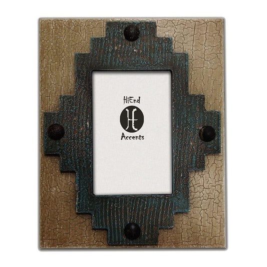 Santa Fe Center Picture Frame, Turquoise, 4 MOQ