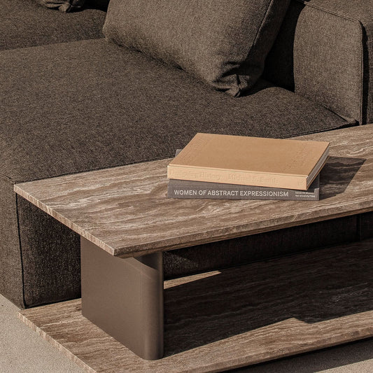 Santorini Outdoor Stone Rectangle Side Table