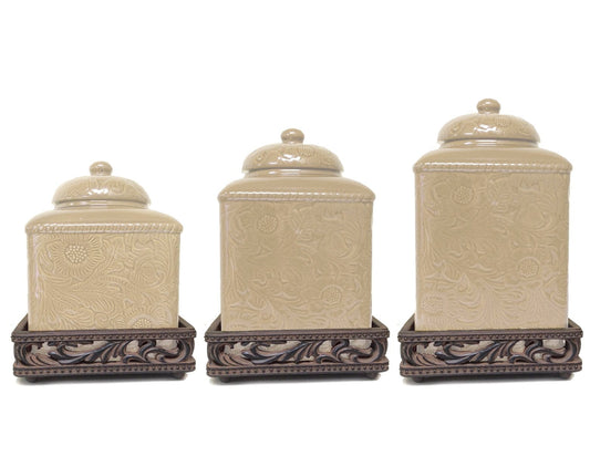 Savannah 3PC Canister Base Set, 2 MOQ