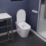 ANZZI ENVO Echo Smart Bidet Toilet (1.28 GPF), Elongated, Touchless Operation (Motion/Foot Sensor, Voice/Wi-Fi), UV Nozzle Sterilization, and Deodorizer