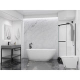 Britt Series 59 in. x 30 in. Flat Bottom Acrylic Freestanding Soaking Bathtub with Center Drain in Glossy White
