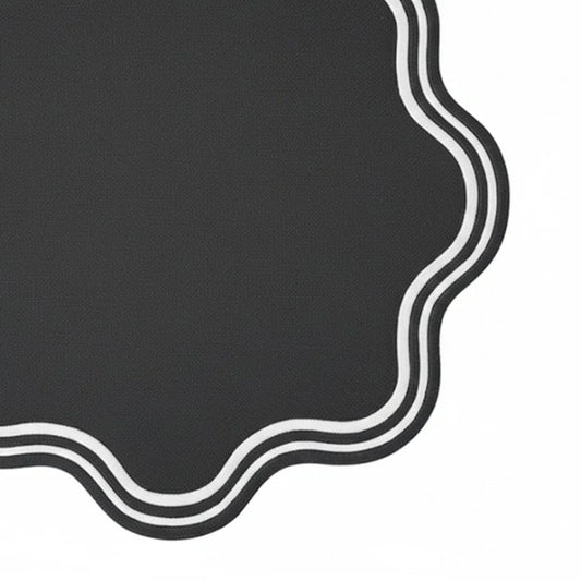 Round charcoal placemats