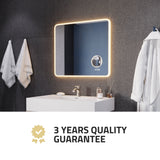 27-in. x 31-in. LED Front/Back Light Magnifying Bathroom Mirror w/Defogger