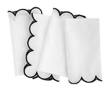 Black Scalloped Edge Napkins - LongWave