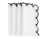 Black Scalloped Edge Napkins - LongWave