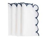 Navy Scalloped Edge Napkins - LongWave