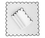 Black Scalloped Edge Napkins - LongWave
