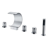 Ribbon 3-Handle Deck-Mount Roman Tub Faucet in Chrome