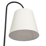 Seoul Black Floor Lamp with Rotary Switch Wood Table Metal Base