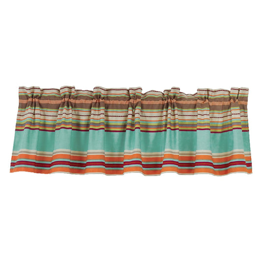 Serape Turquoise Stripe Kitchen Valance