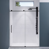 Madam Series 56 to 60 in. x 76 in. Frameless Sliding Shower Door with Clear or Tinted Tempered Glass and Tsunami Guard