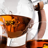 Etched World Decanter Whiskey Globe With Antique Airplane Inside