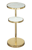 Marc Side Table White & Gold