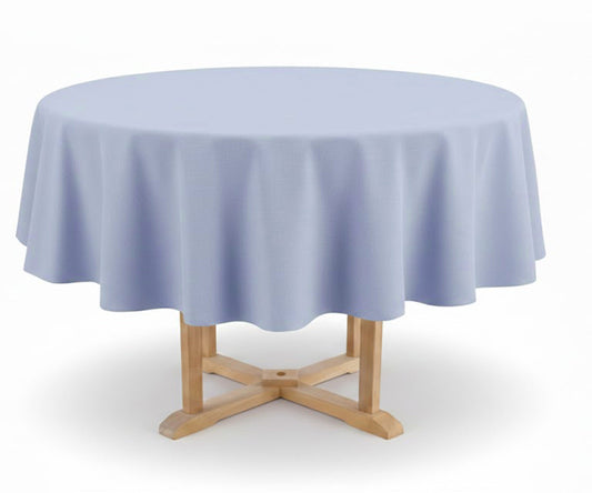 Sky Blue Round Tablecloth