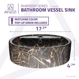 Rhapsody Series Ceramic Vessel Sink in Neolith Marble Finish