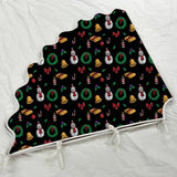 Printed Scalloped Christmas Tree Skirt