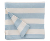 Blue Striped Cushion Covers, Cotton Linen Set of 2