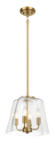 Soiree Four Candle Lights Pendant With Clear Glass - Satin Brass