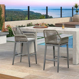 PURPLE LEAF Modern Bar Stools Aluminum Bar Stool with Cushion for Indoor and Outdoor, Kitchen Island