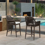 PURPLE LEAF Modern Bar Stools Aluminum Bar Stool with Cushion for Indoor and Outdoor, Kitchen Island