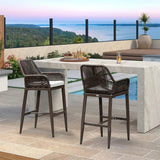PURPLE LEAF Modern Bar Stools Aluminum Bar Stool with Cushion for Indoor and Outdoor, Kitchen Island