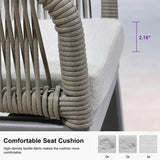 PURPLE LEAF Modern Bar Stools Aluminum Bar Stool with Cushion for Indoor and Outdoor, Kitchen Island
