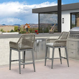 PURPLE LEAF Modern Bar Stools Aluminum Bar Stool with Cushion for Indoor and Outdoor, Kitchen Island
