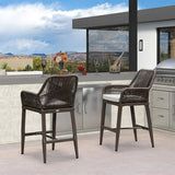 PURPLE LEAF Modern Bar Stools Aluminum Bar Stool with Cushion for Indoor and Outdoor, Kitchen Island