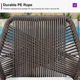 PURPLE LEAF Modern Bar Stools Aluminum Bar Stool with Cushion for Indoor and Outdoor, Kitchen Island