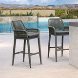 PURPLE LEAF Modern Bar Stools Aluminum Bar Stool with Cushion for Indoor and Outdoor, Kitchen Island