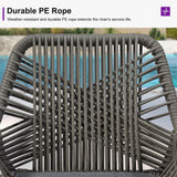 PURPLE LEAF Modern Bar Stools Aluminum Bar Stool with Cushion for Indoor and Outdoor, Kitchen Island