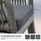 PURPLE LEAF Modern Bar Stools Aluminum Bar Stool with Cushion for Indoor and Outdoor, Kitchen Island