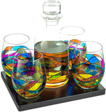 Artisanal Hand Painted Glassware Gift