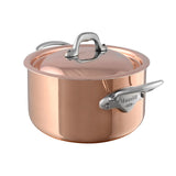 Mauviel M'Heritage M'150 S Copper Stewpan With Curved Lid, Cast Stainless Steel Handles, 5.7-Qt