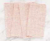 Red Linen Striped Napkins