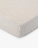 Striped in natural linen fitted sheet