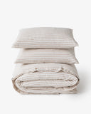 Striped in natural linen duvet cover set (3 pcs)