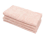 Red Linen Striped Napkins