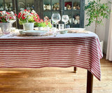 Linen Striped Tablecloth