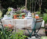 Beige Striped Tablecloth